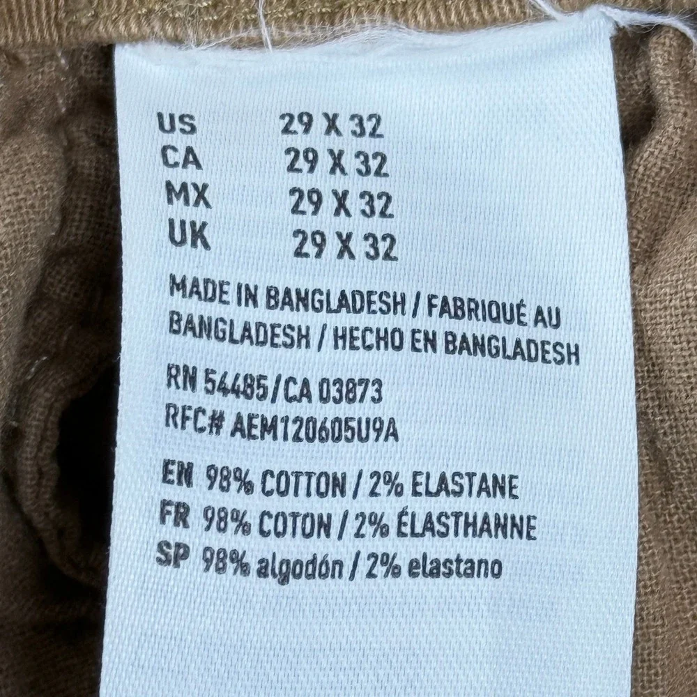 American Eagle Ne(x)t Level Flex Pants 28x32 Men's Slim‎ Straight Khaki Stretch